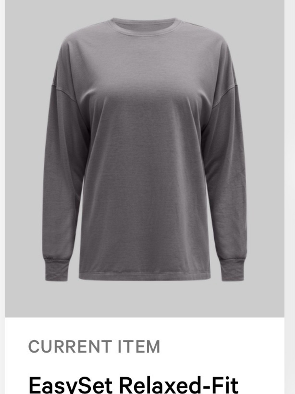 🍋Lululemon athletica EasySet Relaxed-Fit Long Sleeve Top - Gray